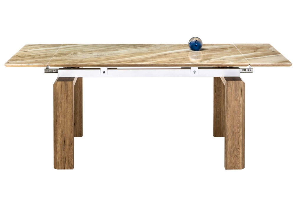 Обеденные столы, Стол стеклянный Давос (Бежевый мрамор)