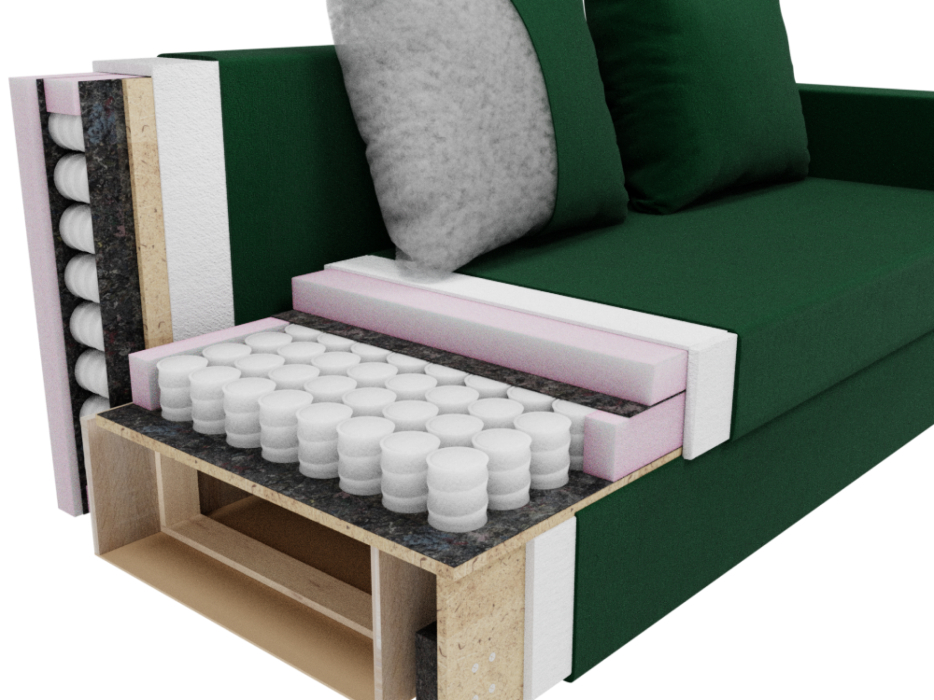 Диваны еврокнижки, Прямой диван Генри,НПБ,еврокнижка,велюр