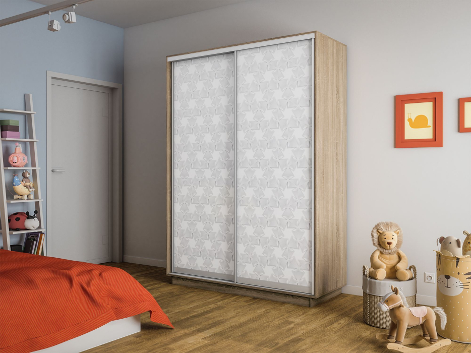 Шкафы-купе 2-х дверные, Шкаф-купе Экспресс 2-х дверный Фотопечать Калейдоскоп Стекла 120х45х220