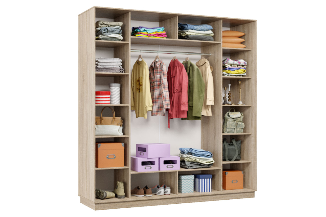 Шкафы-купе 3-х дверные, Шкаф-купе Премьер Лайт 34 (08;11;08) трехдверный