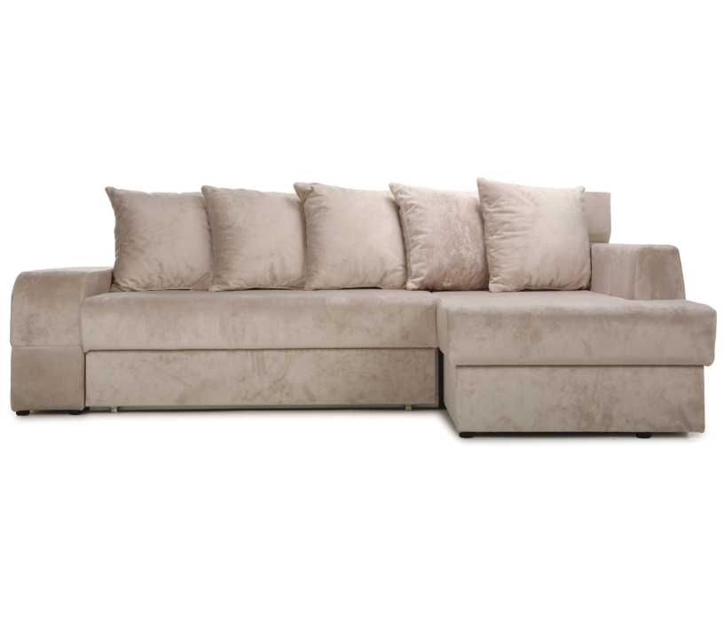 Диваны угловые в гостиную, Угловой диван Марго 1 (правый), велюр