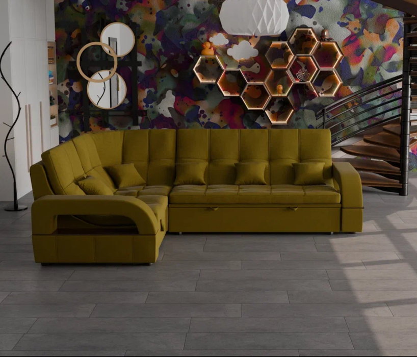 Диваны с ящиком для белья, Модульный диван Майами-2,микровелюр,антивандальная и водостойкая ткань,венеция