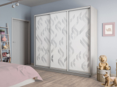 Шкафы-купе 3-х дверные, Шкаф-купе Экспресс 3-х дверный Фотопечать Ленты Стекла 210х45х220