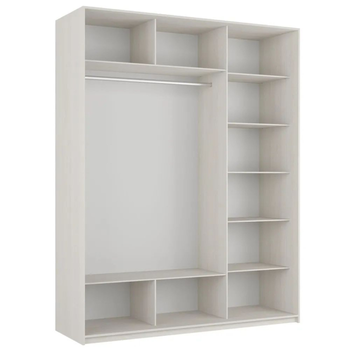 Шкафы-купе 3-х дверные, Шкаф-купе Прайм 3-х дверный Стекла пудра/ДСП/Доводчики 210х57х230