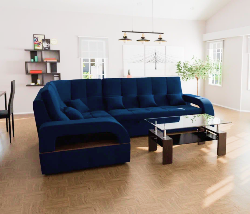 Диваны угловые в гостиную, Модульный диван Майами-3,микровелюр,антивандальная ткань,венеция