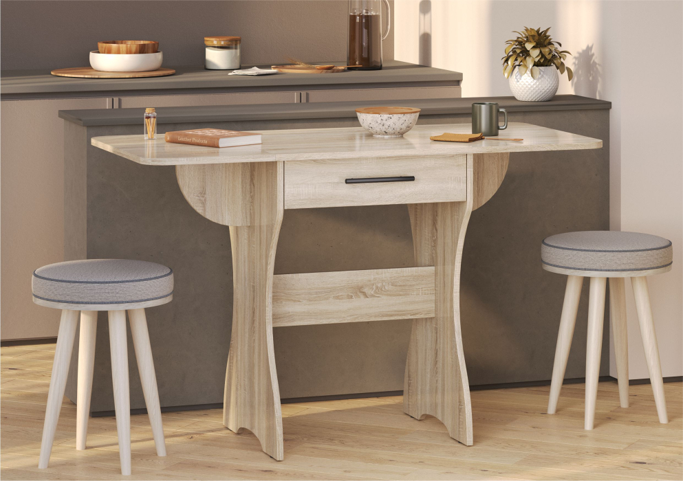 Обеденные столы, Стол раскладной с ящиком