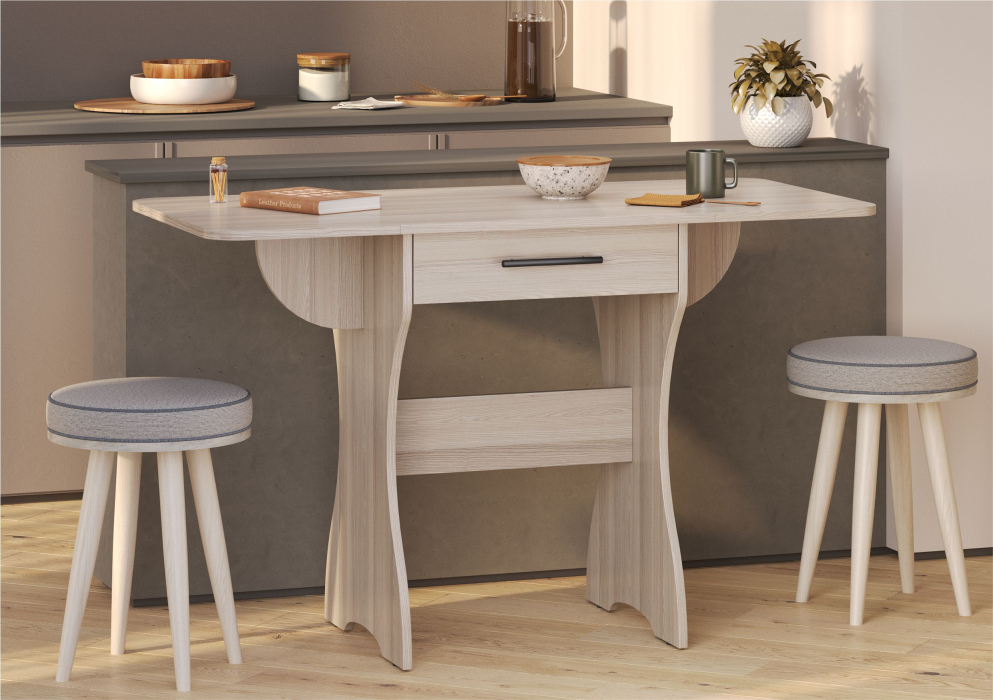 Обеденные столы, Стол раскладной с ящиком