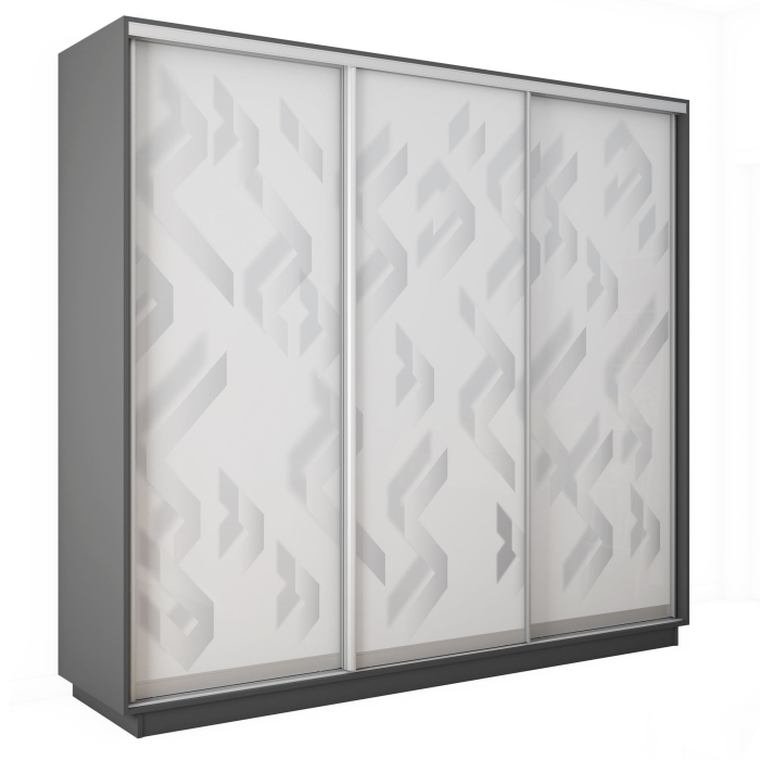 Шкафы-купе 3-х дверные, Шкаф-купе Экспресс 3-х дверный Фотопечать Ленты Стекла 240х60х240