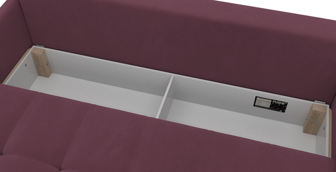Диваны с ящиком для белья, Диван-кровать Квадро, велюр