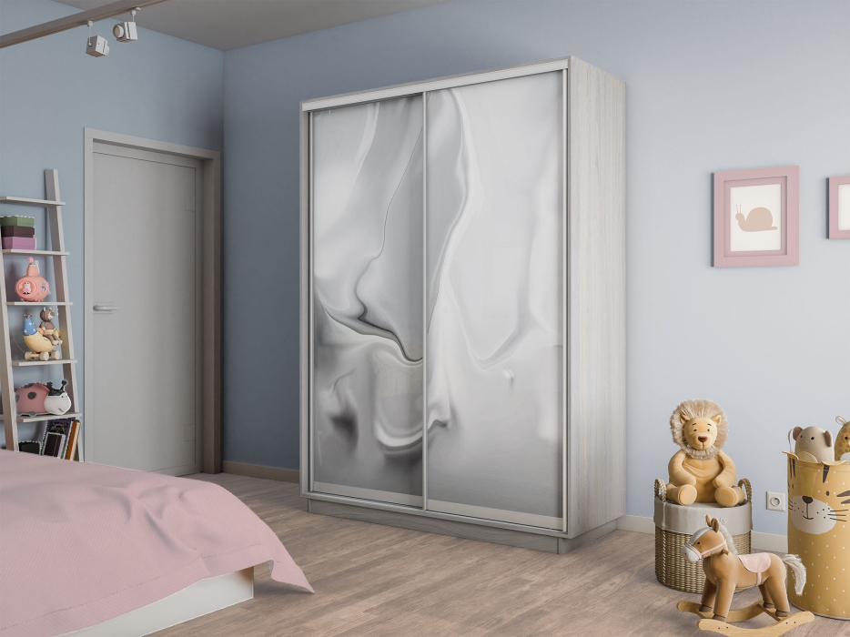 Шкафы-купе 2-х дверные, Шкаф-купе Экспресс 2-х дверный Фотопечать Шелк Стекла 160х45х220