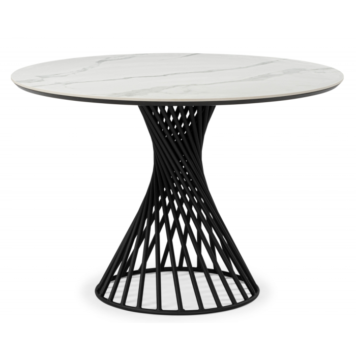 Обеденные столы, Керамический стол Вивиен 110 (чёрная нога)