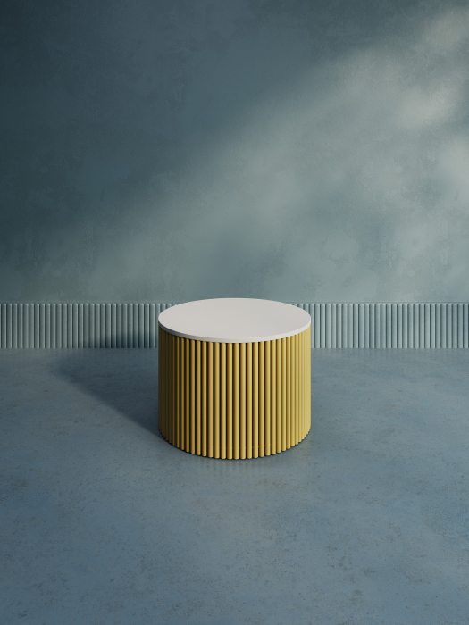 Журнальные столики, Стол круглый журнальный с золотым металлическим подстольем TRUBIS Wood M 60