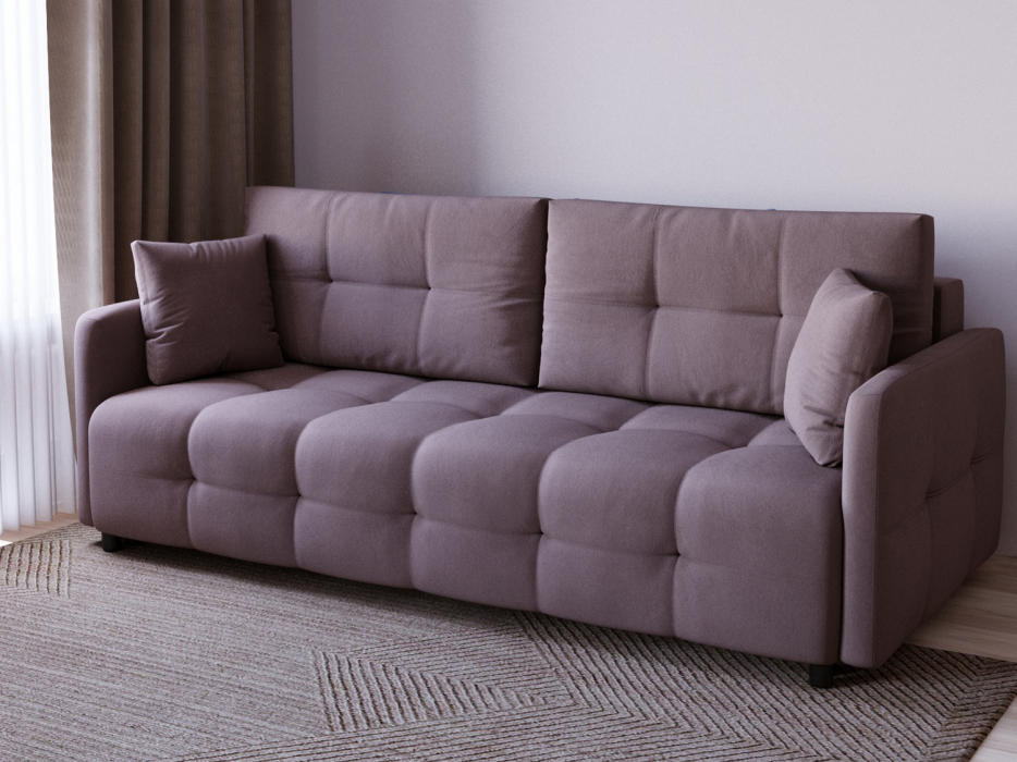 Диваны с ящиком для белья, Диван-кровать Квадро, велюр