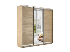 Шкафы-купе 3-х дверные, Шкаф-купе Экспресс Медиум (1 зеркало) трио 2400 x 2100 x 450