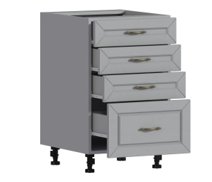 Сити (Оля) шкаф напольный 50 с ящиками Серый Перламутровый/МДФ РоялВуд Серый