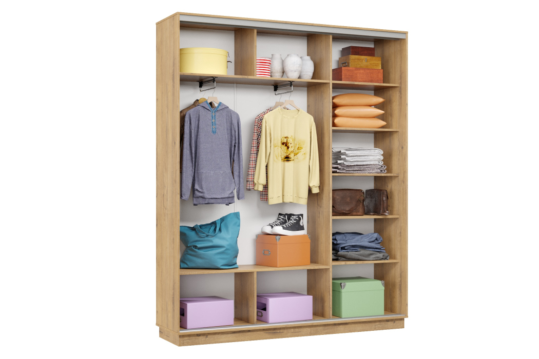 Шкафы-купе 3-х дверные, Шкаф-купе Премьер Лайт 21 (08;11;08) трехдверный