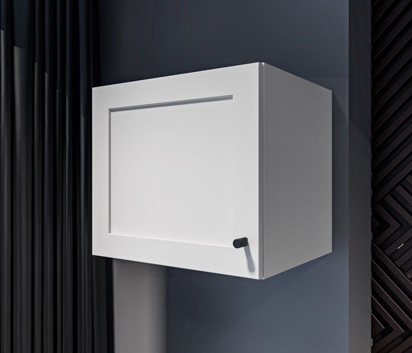 Настенные полки, Твин СБ-3383 Полка Белая с глухим фасадом