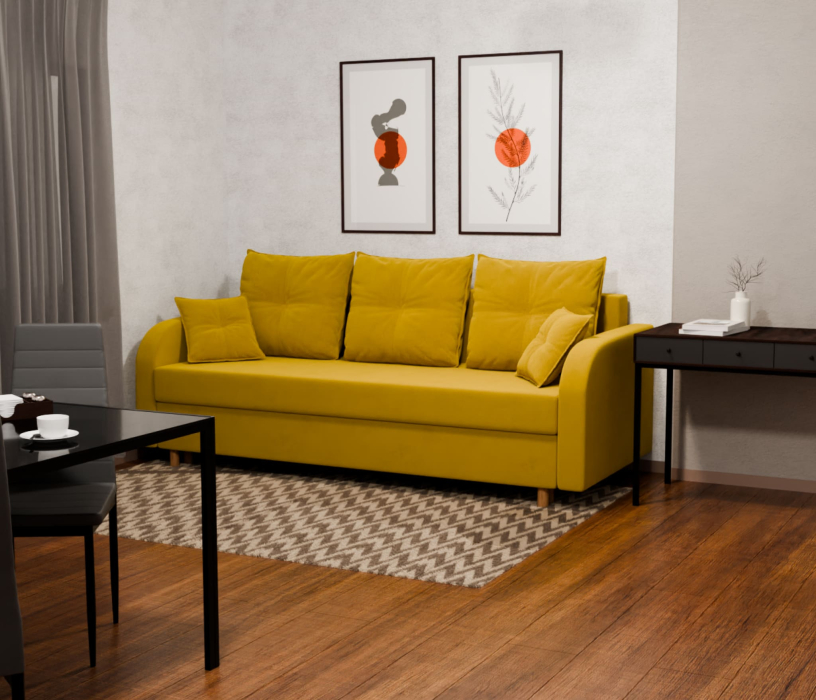 Диваны еврокнижки, Прямой диван Генри,НПБ,еврокнижка,велюр