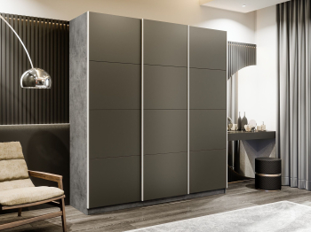 Шкаф-купе Прайм 3-х дверный Стекла хаки/Доводчики 180х57х230