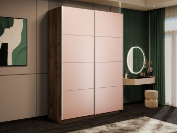 Шкаф-купе Прайм 2-х дверный Стекла пудра/Доводчики 160х57х230