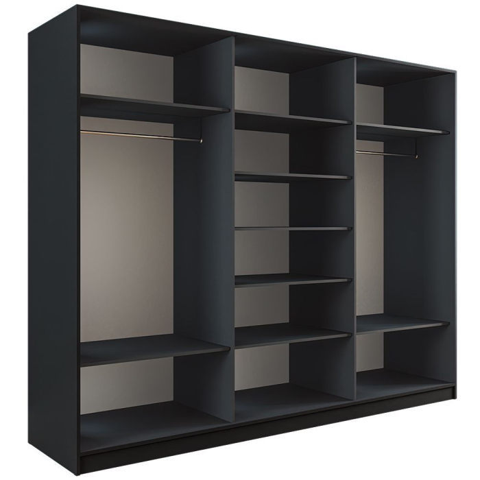 Шкафы-купе 3-х дверные, Шкаф-купе Эста Зеркало+Зеркало+Зеркало 240х66х240