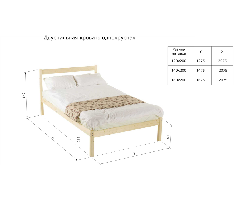Двуспальные, Кровать 120x200