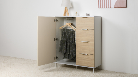 Комод Марвэл 16.234.01, белая шагрень, сатин, плэйн