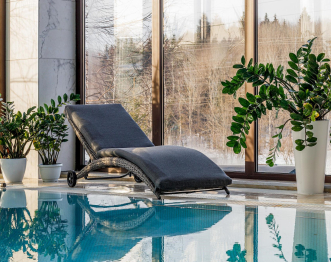 Шезлонг AGATA серый с матрасом