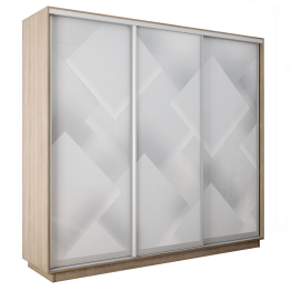 Шкаф-купе Экспресс 3-х дверный Фотопечать Квадрат Стекла 240х60х220