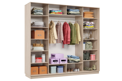 Шкаф-купе Премьер 58 (01ЗБ;01ЗБ;01ЗБ) фасады зеркало бронза/трёхдверный/Профиль чёрный муар