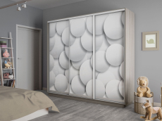 Шкафы-купе 3-х дверные, Шкаф-купе Экспресс 3-х дверный Фотопечать Шары Стекла 210х45х220