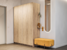 Шкафы распашные, Шкаф распашной Е1 Локер 162х52.5х220 см,с полками и двумя модулями