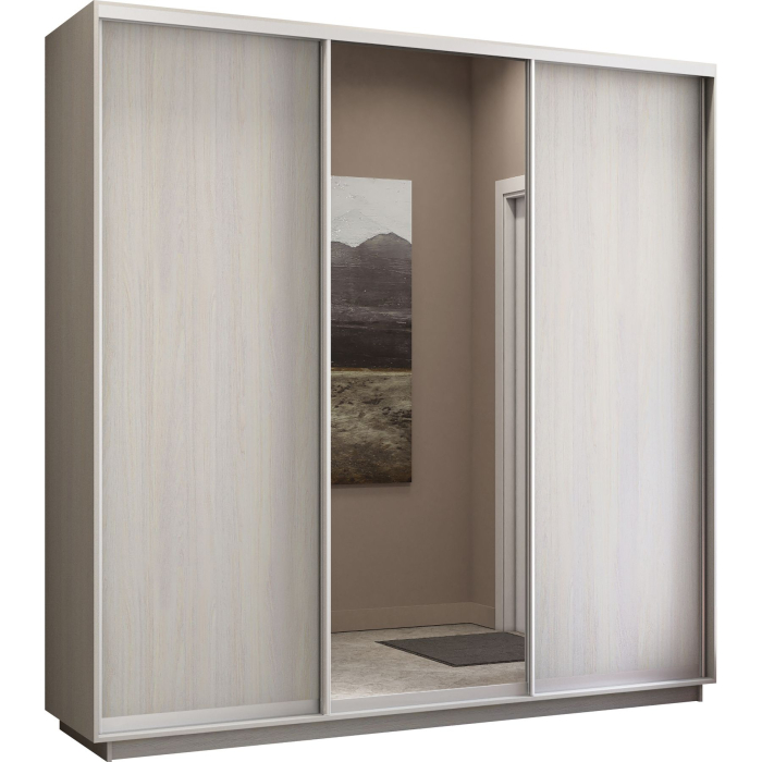 Шкафы-купе 3-х дверные, Шкаф-купе Экспресс Медиум (1 зеркало) трио 2200 x 2100 x 450