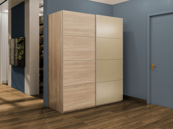 Шкаф-купе Эста 2-х дверный ДСП/Стекла фисташка/Доводчик 180х66х240