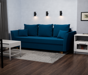 Прямой диван Мелодия,НПБ,еврокнижка,велюр