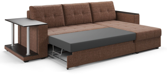 Диван-кровать угловой со столом Атланта Классик 145 , рогожка