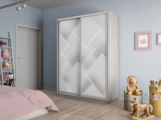 Шкафы-купе 2-х дверные, Шкаф-купе Экспресс 2-х дверный Фотопечать Квадрат Стекла 140х45х240