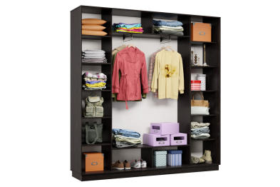 Шкаф-купе Премьер 33 (01ЗБ;01ЗБ;01ЗБ) фасады зеркало бронза/трёхдверный/Профиль чёрный муар