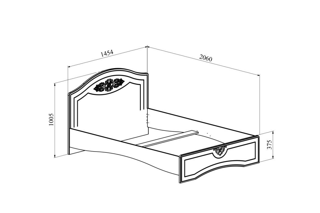 Кровати 140х200, Кровать Ассоль АС-112К (2000x1400)