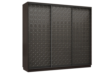 Шкаф-купе Премьер 33 (01РЧ;01РЧ;01РЧ) фасады ромб чёрный/трёхдверный/Профиль чёрный муар