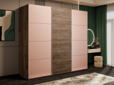 Шкафы-купе 3-х дверные, Шкаф-купе Эста 3-х дверный ДСП/Стекла пудра/Доводчик 270х66х240