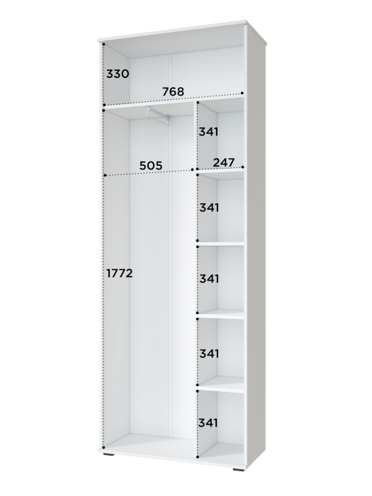 Шкафы двухстворчатые, Шкаф для одежды Эмилия ЭЛ-13К глухой