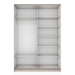 Шкаф-купе Прайм 2-х дверный Стекла белые/Доводчики 140х57х230