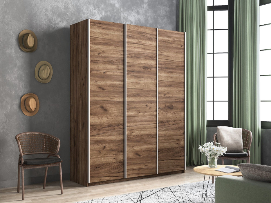 Шкафы-купе 3-х дверные, Шкаф-купе Широкий Прайм 3-х дверный ДСП/Доводчики 240х57х230