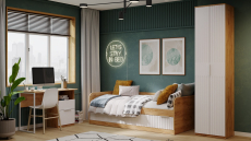 Хилтон, дуб крафт золотой, белый матовый