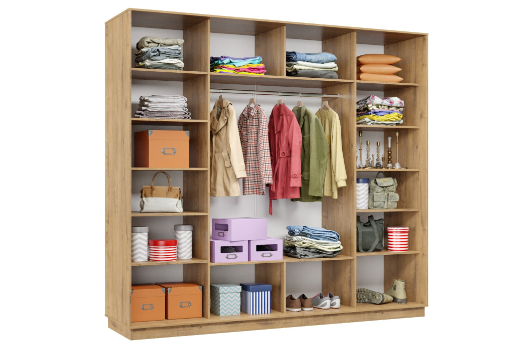 Шкафы-купе 3-х дверные, Шкаф-купе Премьер 58 (11ЗБ;11ЗБ;11ЗБ) фасады зеркало бронза/трёхдверный/Профиль чёрный муар