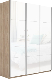 Шкаф-купе Прайм 3-х дверный Стекла белые/Доводчики 180х57х230