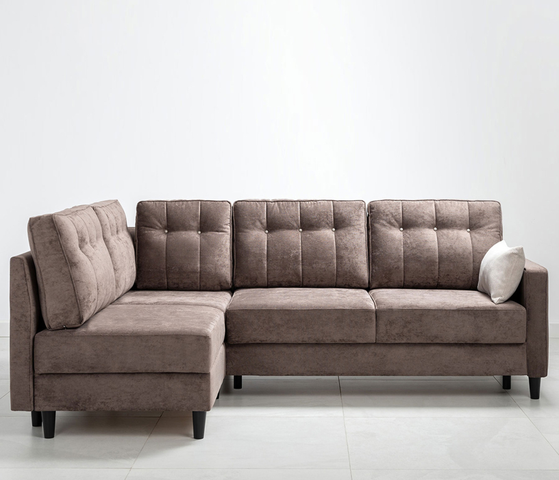 Диваны угловые в гостиную, Угловой диван Арно, Велюр Лаки