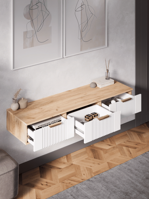 Гостиная, ТВ тумба подвесная Ингрия Luxe 3