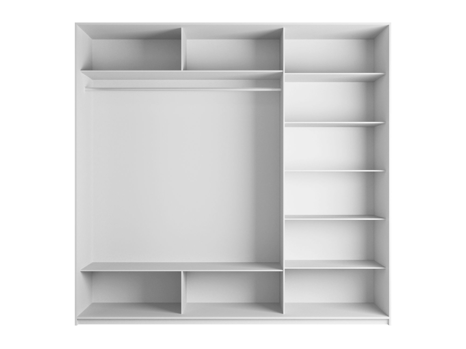 Шкафы-купе 3-х дверные, Шкаф-купе Прайм 3-х дверный Стекла белые/Зеркало/Доводчики 180х57х230